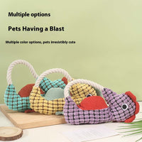 HKM-1943741 Pineapple Velvet Plush Seahorse Pet Toy - Long Lasting Molar Fabric Sound, Available in Yellow, Green, Purple