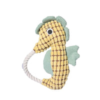 HKM-1943741 Pineapple Velvet Plush Seahorse Pet Toy - Long Lasting Molar Fabric Sound, Available in Yellow, Green, Purple