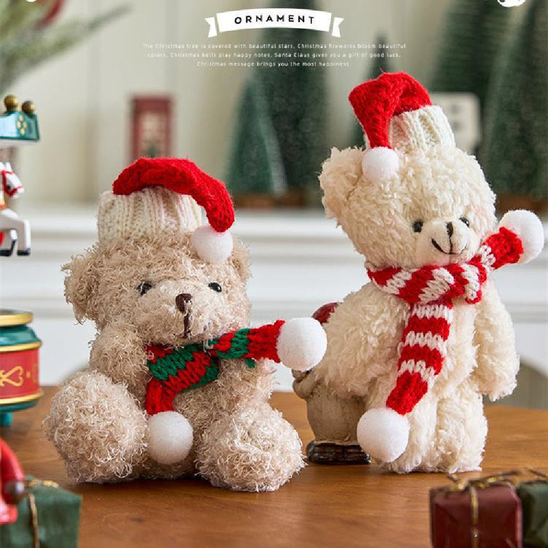 HKM-194387 Christmas Plush Ornament Set for DIY Tree Decoration - 12-15cm Hanging Dolls