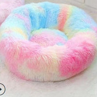 HKM-1944125 Plush Round Nest for Cats and Dogs - Soft Cloth Pet Bed in Various Colors and Sizes