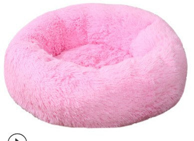 HKM-1944125 Plush Round Nest for Cats and Dogs - Soft Cloth Pet Bed in Various Colors and Sizes