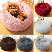 HKM-1944125 Plush Round Nest for Cats and Dogs - Soft Cloth Pet Bed in Various Colors and Sizes
