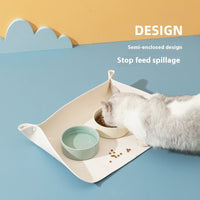 HKM-1944253 Cat Feeding Mat in Leather - Small (49x34cm) & Large (53x38cm) Options
