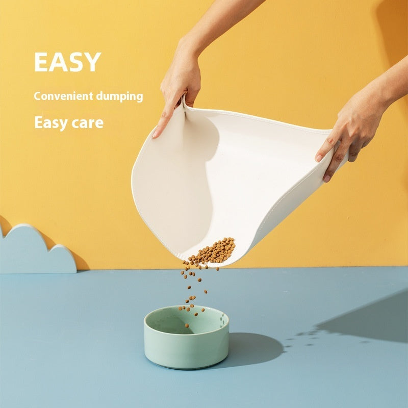 HKM-1944253 Cat Feeding Mat in Leather - Small (49x34cm) & Large (53x38cm) Options