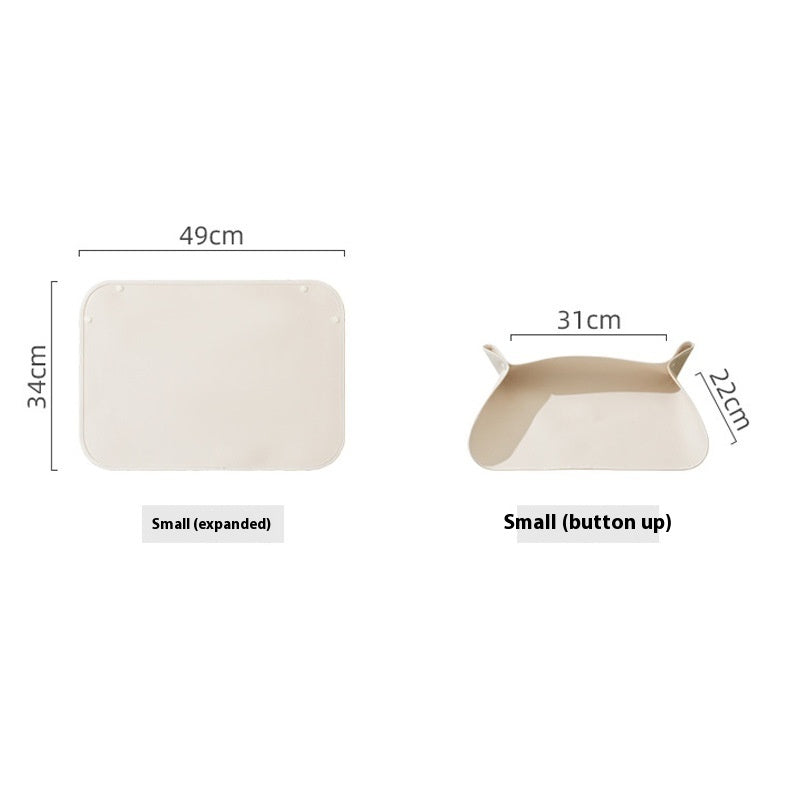 HKM-1944253 Cat Feeding Mat in Leather - Small (49x34cm) & Large (53x38cm) Options