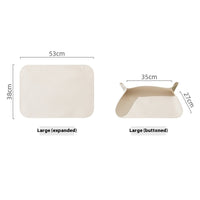 HKM-1944253 Cat Feeding Mat in Leather - Small (49x34cm) & Large (53x38cm) Options