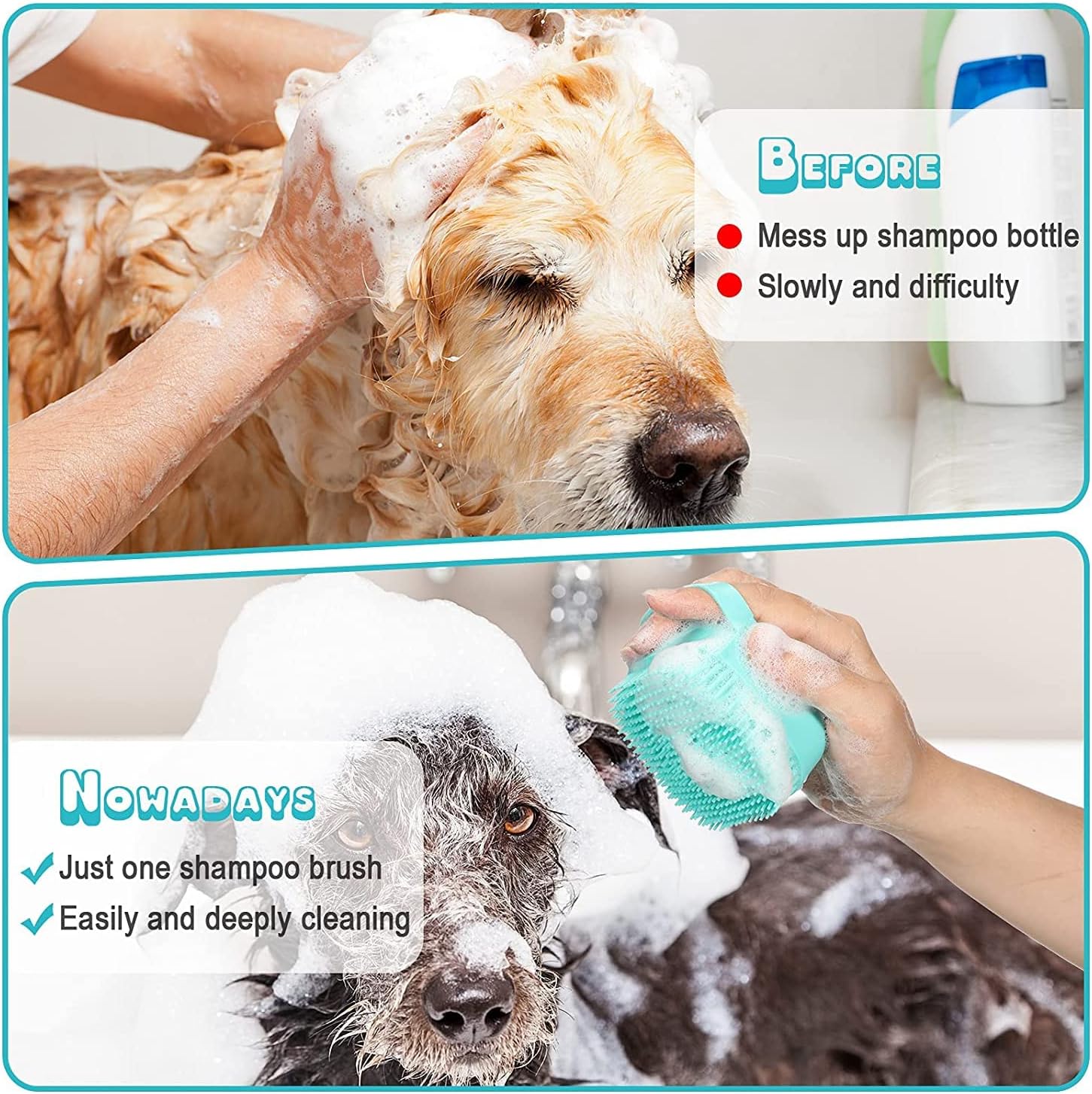HKM-1945661 7-Piece Pet Grooming Set with Self-Cleaning Brush, Nail Clipper, Flea Comb, Bath Brush, and Toothbrush