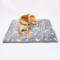 HKM-1945917 Luminous Flannel Pet Cushion Mat in Gray - Sizes S, M, L Available