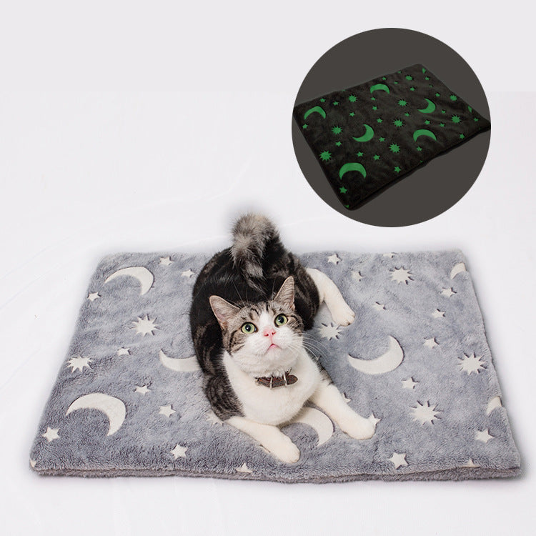 HKM-1945917 Luminous Flannel Pet Cushion Mat in Gray - Sizes S, M, L Available