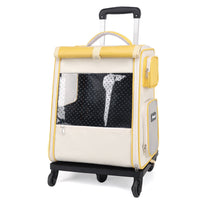 HKM-1946301 Portable Multifunctional Cat Luggage with Dots Pattern - Medium Canvas Pet Bag for Pets up to 7.5kg