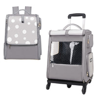 HKM-1946301 Portable Multifunctional Cat Luggage with Dots Pattern - Medium Canvas Pet Bag for Pets up to 7.5kg