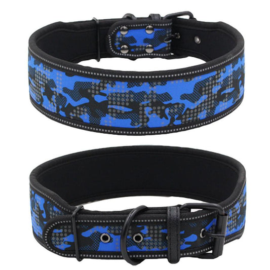 HKM-194643 Reflective Camouflage Dog Collar in Multiple Colors and Sizes