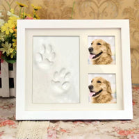 HKM-1947325 Pet Paw and Handprint Photo Frame Set for Cats and Dogs - DIY Commemorative Keepsake Kit