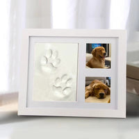 HKM-1947325 Pet Paw and Handprint Photo Frame Set for Cats and Dogs - DIY Commemorative Keepsake Kit
