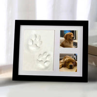 HKM-1947325 Pet Paw and Handprint Photo Frame Set for Cats and Dogs - DIY Commemorative Keepsake Kit