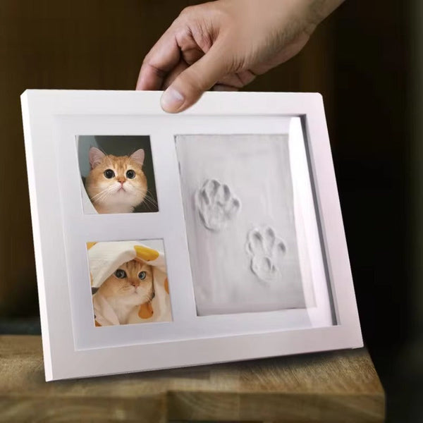 HKM-1947325 Pet Paw and Handprint Photo Frame Set for Cats and Dogs - DIY Commemorative Keepsake Kit