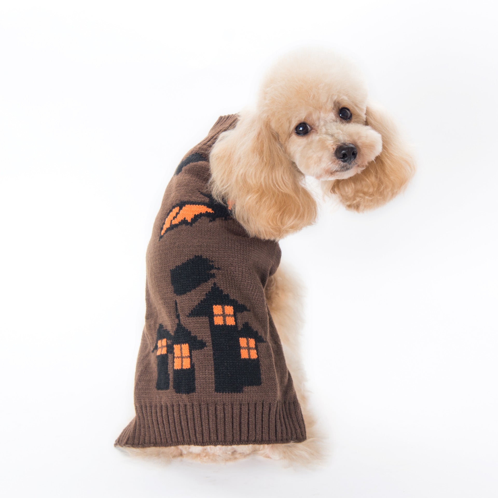 HKM-1947837 Cozy Pumpkin Sweater for Dogs - Halloween Pet Clothing in Various Sizes and Designs