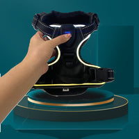 HKM-1949117 Adjustable Dog GPS LED Light Chest Strap with USB Charging - Available in Black, Red, Green (Sizes S/M/L/XL)