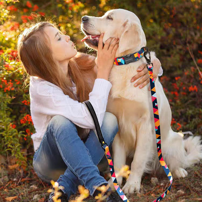HKM-1949629 Reflective Hand-Held Rope Anti-Lost Dog Leash - Durable Nylon Design, Available in Orange and Blue