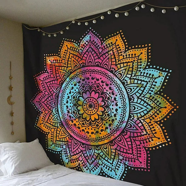 HKM-194963 Boho Print Tapestry Wall Hanging | Versatile Beach Towel & Blanket