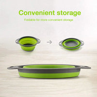HKM-194963 Collapsible Silicone Colander Set for Easy Draining of Pasta, Vegetables, and Fruits