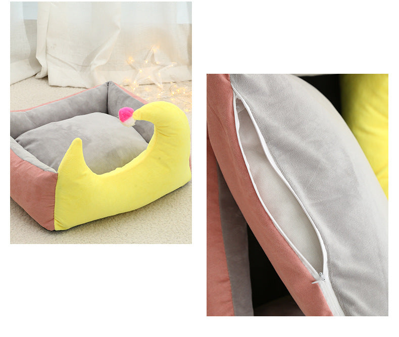 HKM-1949885 Cozy Suede Moon Pet Nest for Cats and Small Dogs
