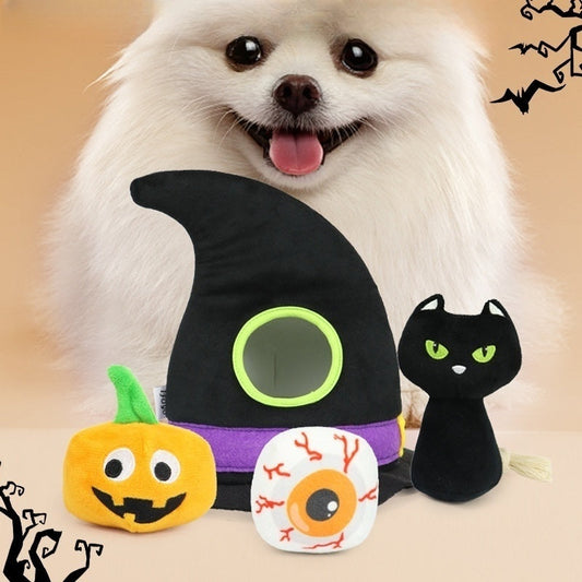 HKM-1950653 Halloween Plush Pet Hat with Sounding Toy for Festive Fun