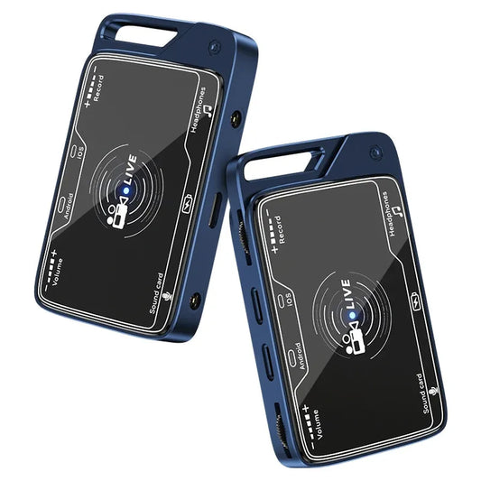 HKM-195155 2-in-1 Stereo Sound Card Adapter for iPhone and Type-C Phones with Charging Capability During Live Broadcasts