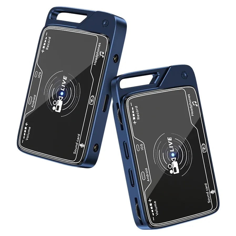 HKM-195155 2-in-1 Stereo Sound Card Adapter for iPhone and Type-C Phones with Charging Capability During Live Broadcasts