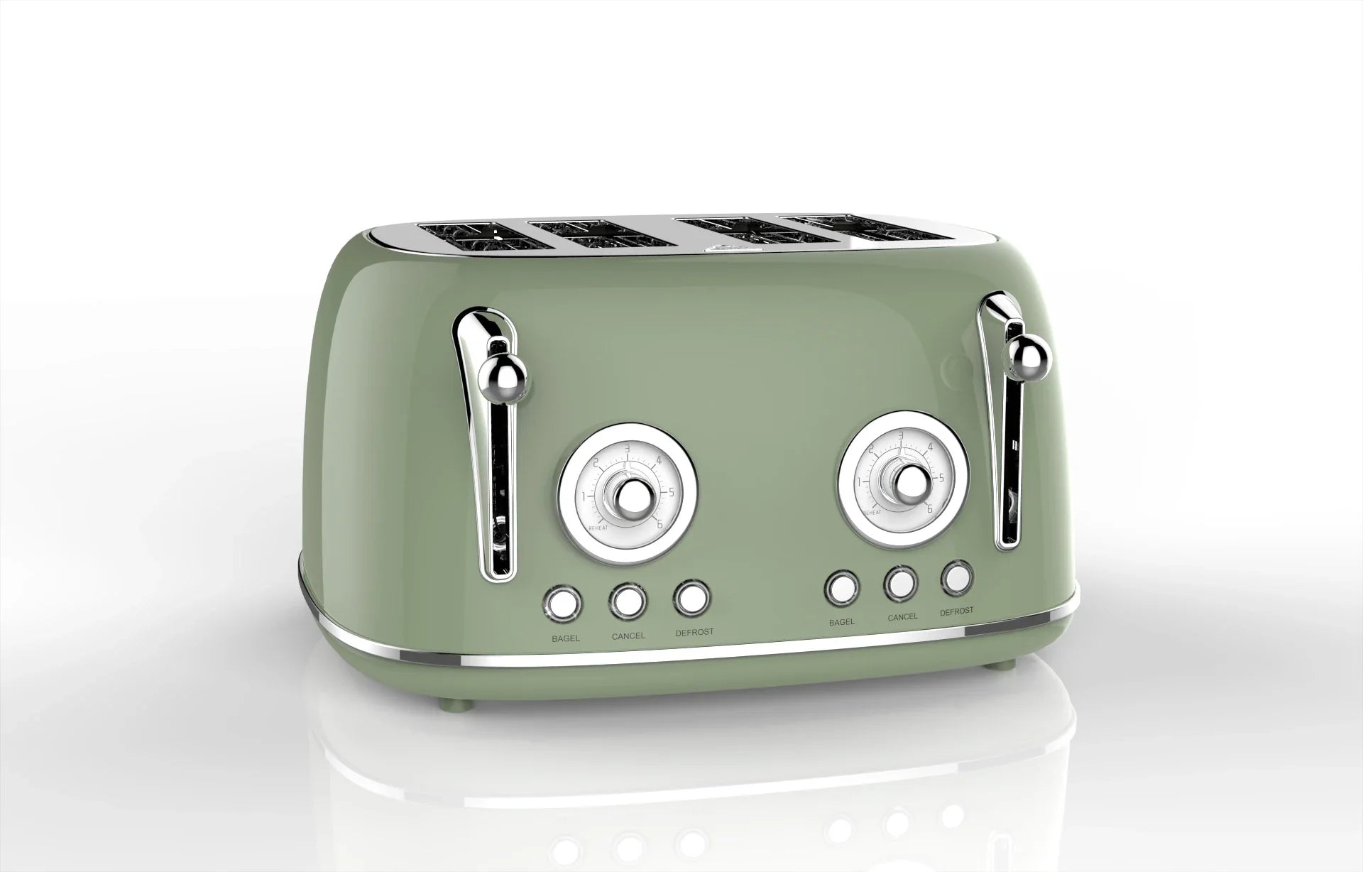 HKM-195155 Automatic Retro Electric Toaster for Home Bread Baking and Breakfast Preparation