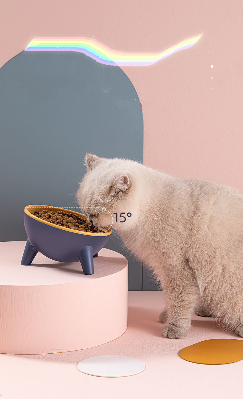 HKM-1955773 Pet Feeding Bowl with Stand for Cats and Dogs, Nordic Design, Food-Grade Material, Large Capacity, Tilted for Comfort
