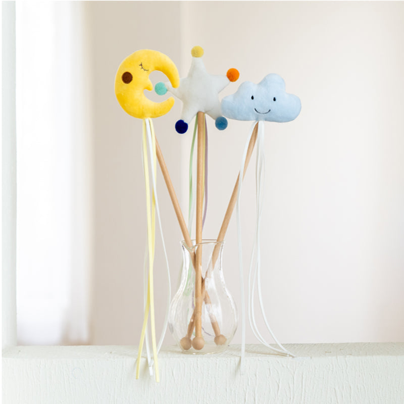 HKM-1956413 Interactive Cat Toy with Organic Catnip - Moon, Star, Cloud Design