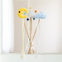 HKM-1956413 Interactive Cat Toy with Organic Catnip - Moon, Star, Cloud Design