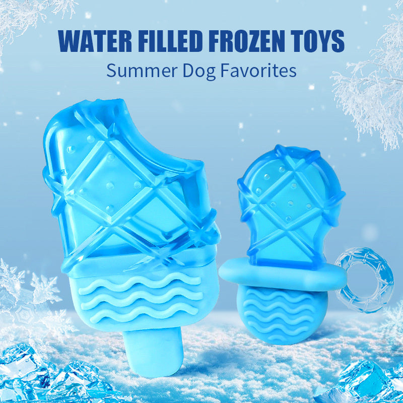 HKM-1957053 Cooling Dog Teething Popsicle Sticks - Ice Water-Filled Toy Set for Summer Relief