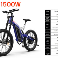 HKM-195731 48V 20Ah Electric Bike with 7-Speed Gears, Hydraulic Brakes, and 26" Aluminum Alloy Frame