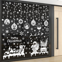 HKM-195859 Christmas Static Window Stickers - Festive Snowflakes, Santa Claus, and Holiday Designs for Window Decoration