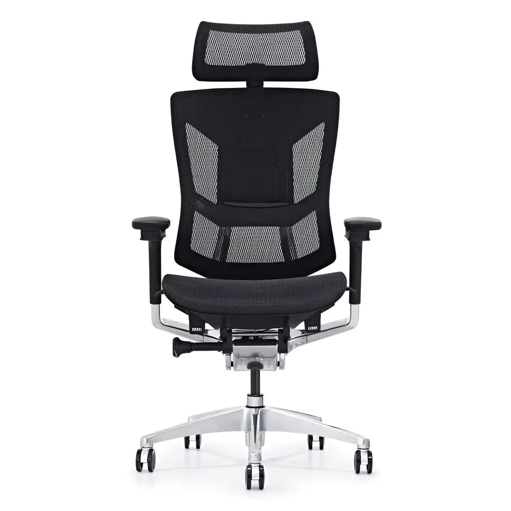 HKM-195859 Ergonomic Swivel Office Chair with Adjustable Headrest, Lumbar Support, and Footrest