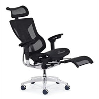 HKM-195859 Ergonomic Swivel Office Chair with Adjustable Headrest, Lumbar Support, and Footrest