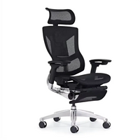 HKM-195859 Ergonomic Swivel Office Chair with Adjustable Headrest, Lumbar Support, and Footrest
