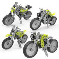 HKM-195987 3D Stainless Steel Motorcycle Model Puzzle Toy for Kids - DIY Educational Building Blocks Set