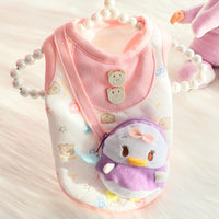 HKM-1959997 Cute Cat Print Cotton Vest Backpack for Autumn and Winter – Multiple Sizes Available