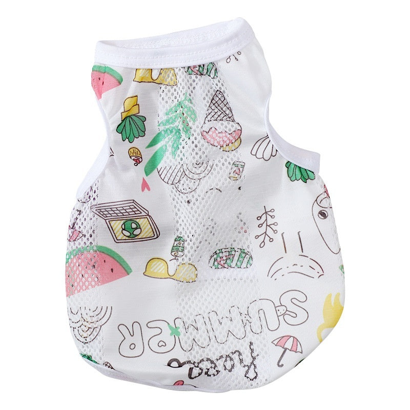 HKM-1960125 Ice Cream Net Vest for Maltese Puppies - Sizes XS to XL, Casual Pet Clothing