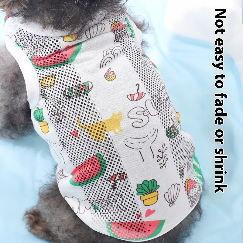 HKM-1960125 Ice Cream Net Vest for Maltese Puppies - Sizes XS to XL, Casual Pet Clothing