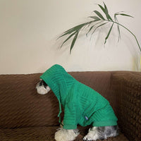 HKM-1961149 Shiba Inu Hooded Sweater for Pets - Cozy Green Apparel in Multiple Sizes