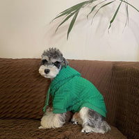 HKM-1961149 Shiba Inu Hooded Sweater for Pets - Cozy Green Apparel in Multiple Sizes