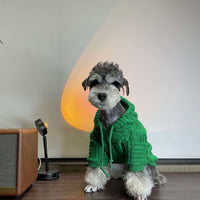 HKM-1961149 Shiba Inu Hooded Sweater for Pets - Cozy Green Apparel in Multiple Sizes