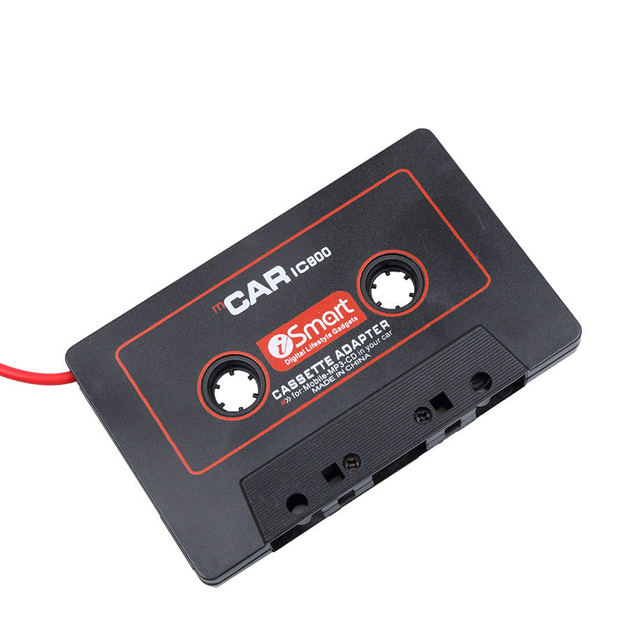 HKM-196243 Compact Black Audio Cassette Adapter for MP3 Players and Car Stereo Systems