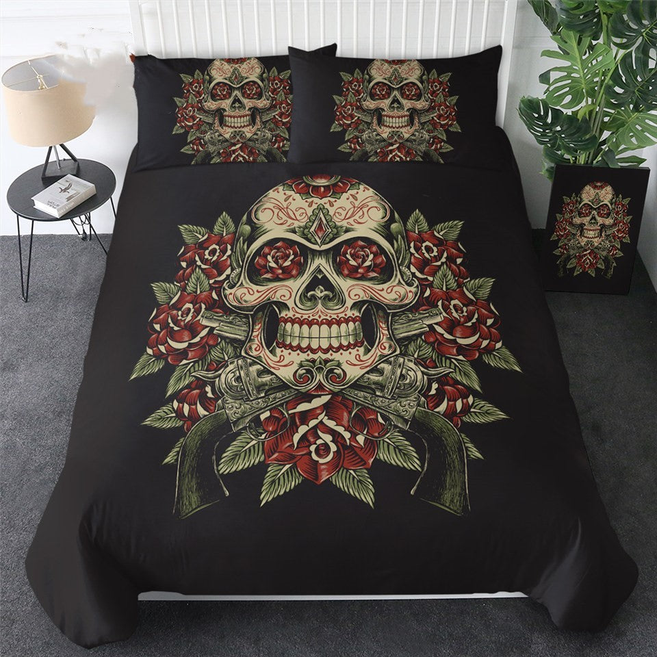 HKM-196243 European and American Skeleton Duvet Cover Set for Spring and Summer - Various Sizes Available