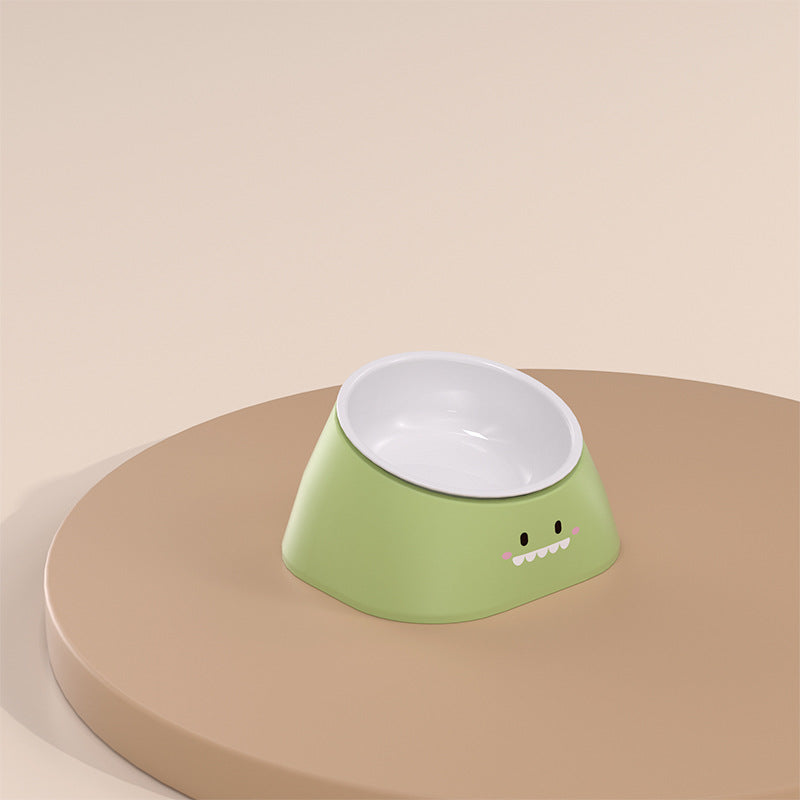 HKM-1962813 Tilted Stainless Steel Pet Bowl for Cats and Dogs - Durable and Fall-Resistant Design
