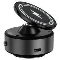 HKM-196307 15W Magnetic Wireless Car Charger Mount with 360-Degree Rotation and Stable Glass Vacuum Adsorption for Easy Mobile Screen Access